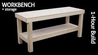 Building a Workbench With Storage in Less Than One Hour - Only One Plywood Sheet and Some 2x4's