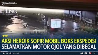 Aksi Heroik Sopir Mobil Boks Ekspedisi Selamatkan Motor Ojol yang Dibegal di Sunter