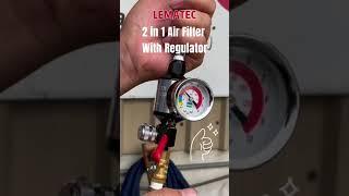 #shorts lematec 2 in 1 air oil water separator filter with regulator for air line tools, spray guns