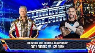 CM Punk vs Cody Rhodes - no holds barred match | at wwe summerslam 2024 | WWE 2k24 Gameplay 4k