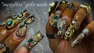 “Metallist” GelX Nails!️| relaxing nail art +  ASMR