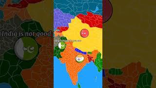 Pakistan and China attack India #countryballs #indianball #geography #india #countryballsz #map