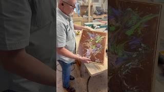 My dad’s new hobby…acrylic pour painting.