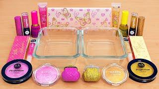 Pink vs Gold - Mixing Makeup Eyeshadow Into Slime ASMR