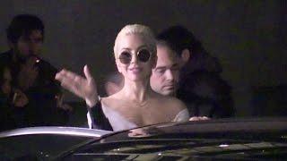 Pop idol Lady Gaga arriving at the NRJ radio station in Paris