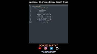 Leetcode 96. Unique Binary Search Trees in Python | Python Leetcode | Python Coding Tutorial | ASMR