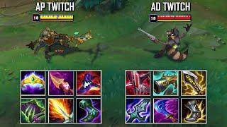 AP TWITCH vs AD TWITCH FULL BUILD FIGHTS & Best Pentakills!