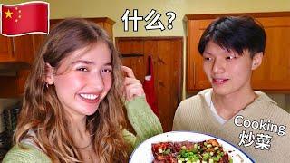 Speaking only CHINESE to my friend whilst COOKING Chinese