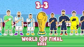 MESSI WINS THE WORLD CUP! Argentina vs France! 3-3 (Cartoon Goals Highlights Final 2022 Penalties)