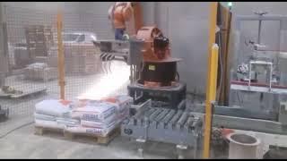 Robot ®KUKA - Robots & Automation ‍️com MORDAÇA DE PALETIZAÇÃO GRIPPER #PACKINBAG