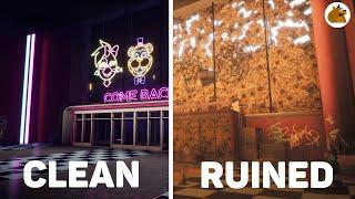 FNAF Security Breach - RUIN DLC: Clean vs Ruined Pizzaplex Comparison