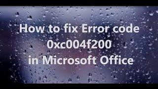 How To Fix Microsoft Office 365/ 2010/ 2013 And Error code 0x4004f00c Fix Video tutorial