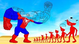 Evolution Of SPIDERMAN Vs Evolution Of MONSTER RADIATION : Returning From The Dead SECRET - FUNNY