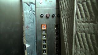 BEFORE: Vintage Otis Autotronic Elevators and machine room at the 700 Building in Richmond, VA