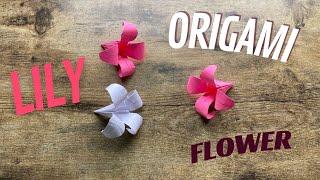 EASY LILY FLOWER ORIGAMI TUTORIAL | HOW TO MAKE PAPER FLOWER | DIY LILY FLOWER ORIGAMI