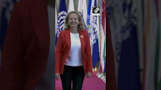 G20 Summit | Spain Vice President Nadia Calviño arrives at Bharat Mandapam
