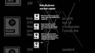 Video file format MKV,WebM,3GP,Advanced Systems Format and their explain "Technical Support"