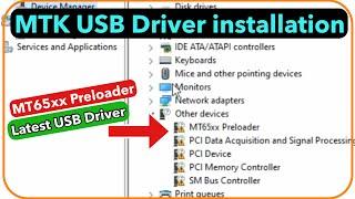 Install Latest MTK (MediaTek) Mobile USB Driver In Windows 10 || Fix MT65xx Preloader