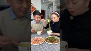My stupid husband added mustard to my bowl, but he ended up eating it himself #mukbang #food