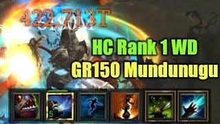 Rank 1 WD with Spirit Barrage, GR150 Solo (Hardcore Season 28)