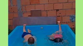 vídeo na piscina teve desafios 
