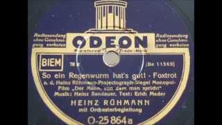 Heinz Rühmann So ein Regenwurm hat's gut ODEON Schellackplatte GRAMMOPHON