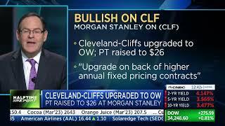 Cleveland Cliffs upgraded to Overweight by Morgan Stanley with $26 price target.