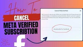 How to cancel meta verified subscription on Facebook or Instagram