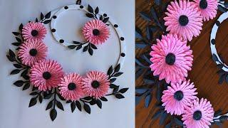 Paper Flower Wall Hanging- Easy Wall Decoration Ideas - Paper craft - DIY Wall Decor