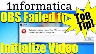 OBS Failed to initialize video DirectX 11 Emulation Fixes Problem Tutorial