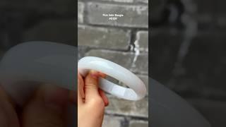 #0129 Pure White Jadeite Jade Bangle Size 66.5 #huajade #handmade