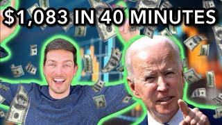DAY TRADING THE BIDEN TAX NEWS REACTION | +$1,082 Recap