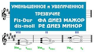 Построение Ум53 / Ув53  -  Fis-Dur ---- dis-moll - Сольфеджио