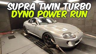 Toyota Supra twin turbo auto power run on the dyno!