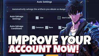 DO THESE THINGS NOW TO IMPROVE YOUR ACCOUNT! [Solo Leveling: Arise]