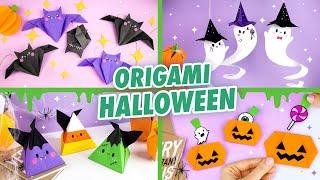 Origami Paper Bat, Ghost & Pumpkins | Origami & Paper Crafts ideas for Halloween