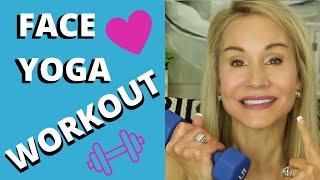 FACE YOGA WORKOUT | THE FACIAL EXERCISE ROUTINE I DO TO FIRM MY FACE AT 62 | WITH BEFORE AND AFTERS!