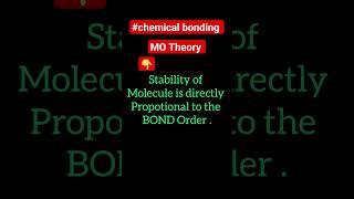 Chemical bonding l Bond Order l M O Theory l #chemicalbonding #ytshorts #11thchemistry #shorts