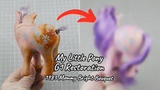 Rusty My Little Pony Restoration: G1 Mommy Bright Bouquet Vintage Hasbro 1983 Reroot Blush Clean