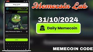 31/10/2024 - Memes Lab Daily Cipher | Daily Memecoin code Today