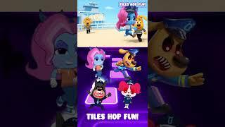 SHERIFF LABRADOR EXE vs SHERIFF PAPILLON vs DOBIE EXE X Coffin Dance Tiles Hop #shorts