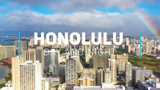 Honolulu day and night, Oahu - Hawaii | 4K drone video