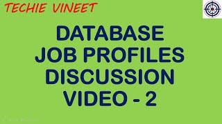 Database Job Profiles - Video 2 | Databases | Data Science | Techie Vineet