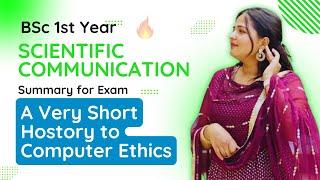 BSc 1st Year Scientific Communication || A Very Short History of Computer Ethics Summary