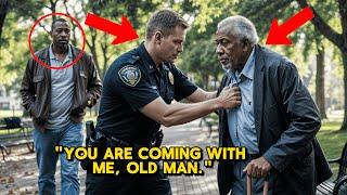 Officer Harasses Black Elderly Man for Sitting in a Park, Unaware Who's Watching from Behind Him…