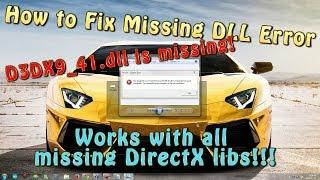 How to fix D3DX9_41.DLL Error | How to fix ANY DirectX DLL Missing Files (2015)