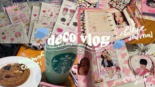 deco vlog ⊹₊  polco deco, cafe journaling with me, going out & korean sticker haul ꒰݄꒱