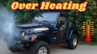 TJ Jeep Over Heating Issues - replaced the fan clutch, water pump, thermostat, and radiator cap.