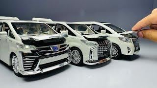 Detailed Comparison 1/24 Scale Diecast Model Cars Toyota Alphard, Velfire Hybrid, Toyota Alphard V6