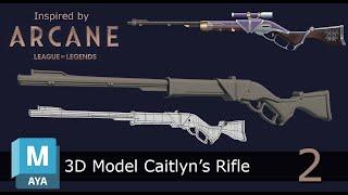 3D Modeling Caitlyn's Rifle from Arcane | Complete Hard Surface Guide in Maya | Part 2